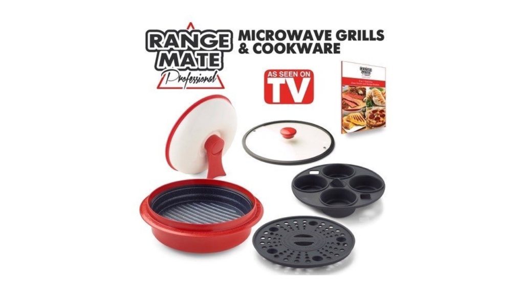 Range Mate Pro Deluxe Nonstick Microwave 5-in-1 Grill Cookware Set ...